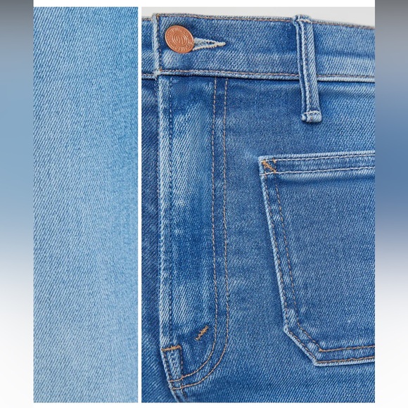 NIB | MOTHER ~ The Hustler Roller Patch Pocket Sneak Wide Leg Jeans Sz 34 - Picture 3 of 8